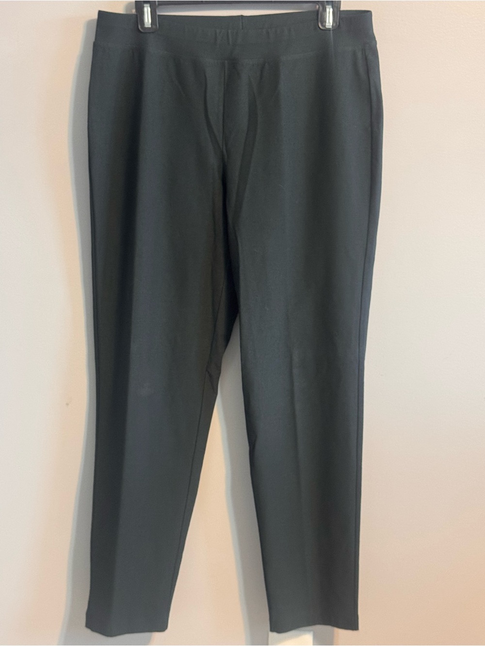 Eileen Fisher Black Stretch Ponte Pull On Slim Ankle Pants Size M